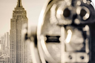 New York, Manhattan, Empire State Building from Top of The Rock, Tourist Binoculars
