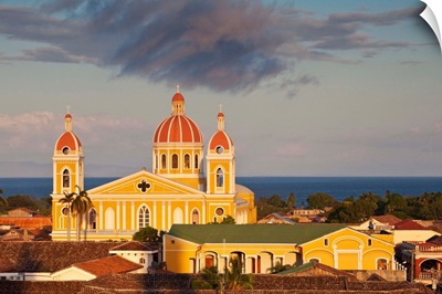 Nicaragua, Granada, View of Cathedral de Granada from Iglesia de la Merced