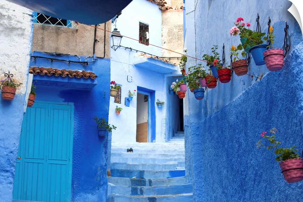 North Africa, Morocco, Chefchaouen district. Details of the city.