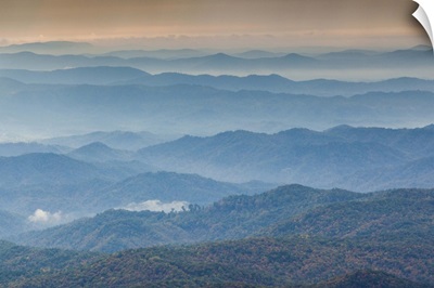 North Carolina, Grandfather Mountain State Park, view of the Blue Ridge Mountains