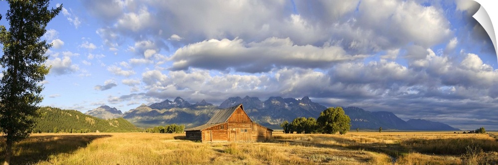 Old Barn and Teton Mountain Range, Jackson Hole, Wyoming, USA