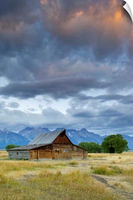 Old Barn and Teton Mountain Range, Jackson Hole, Wyoming