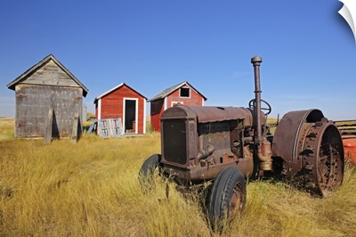 Old Tractor And Sheds, Fusilier, Saskatchewan, Canada