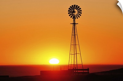 Old west windmill at sunset, Pawnee National Grassland, Colorado