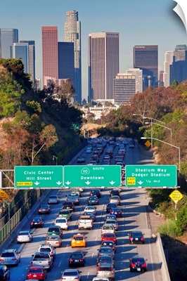 Pasadena Freeway (CA Highway 110) Leading to Downtown Los Angeles, California