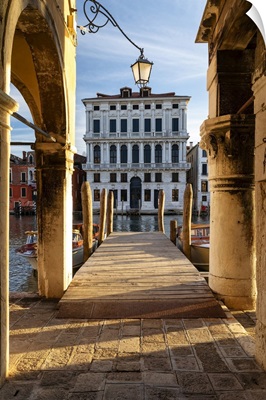 Pier On Grand Canal, Venice, Veneto, Italy, Europe