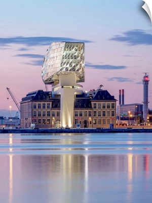 Port Authority Building By Zaha Hadid At Dusk, Kattendijkdok, Antwerp, Belgium