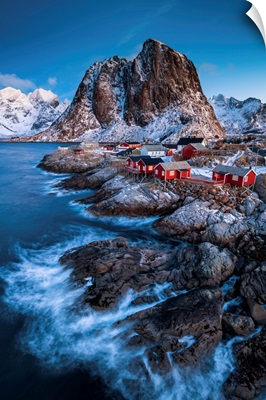 Red Fishing Cabins At Hamnoy, Lofoten Islands, Norway