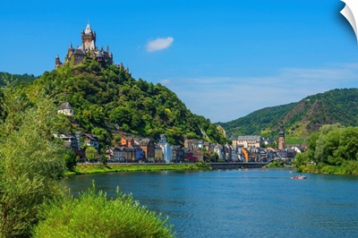 Reichsburg With River Mosel And Cochem, Rhineland-Palatinate, Germany