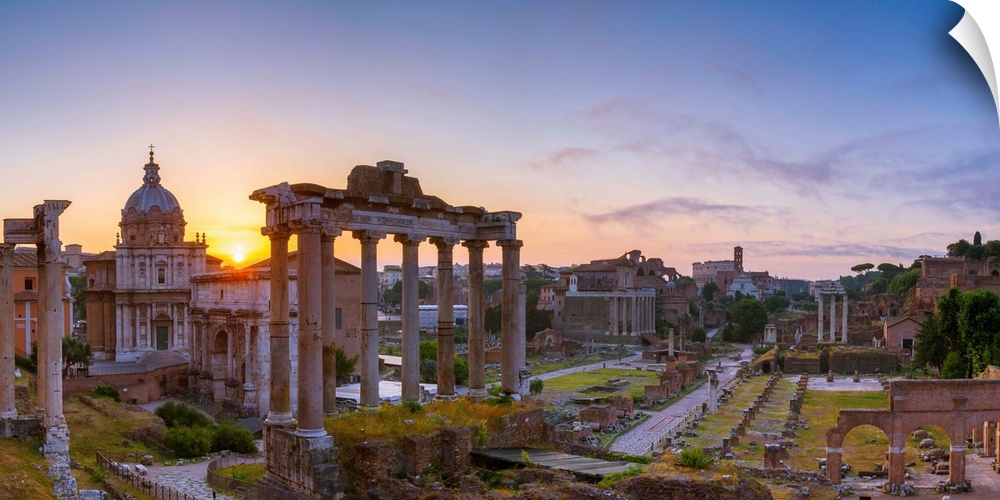 Rome, Lazio, Italy. Imperial fora at sunrise.