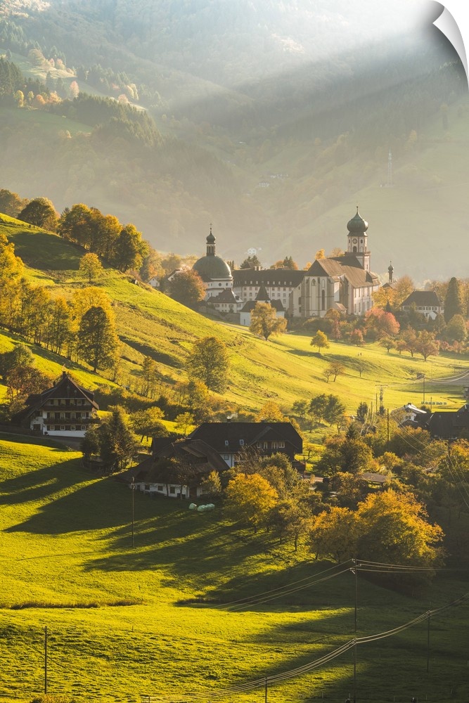 Munstertal, Black Forest (Schwarzwald), Breisgau-Hochschwarzwald, Baden-Wurttemberg, Germany. Saint Trudpert Monastery.