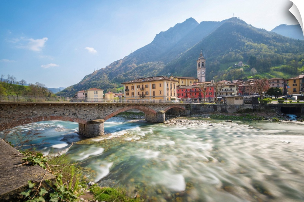 San Pellegrino Terme And Brembo River, Val Brembana, Province Of Bergamo, Orobie Alps, Italian Alps, Italy