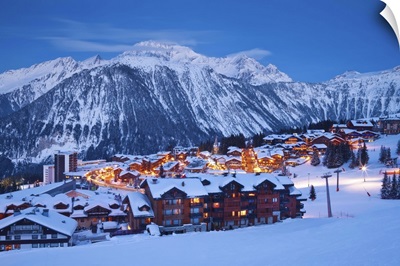 Ski resort in Les Trois Vallees, Savoie, French Alps, France