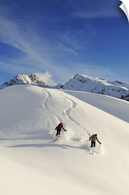 Skiing, Hohe Gaisl, Pragser Valley, Hochpustertal Valley, South Tyrol, Italy