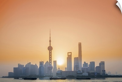 Skyline Of Pudong At Sunrise