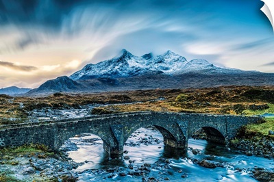 Sligachan Bridge And Cuillin Hills, Isle Of Skye, Highland Region, Scotland