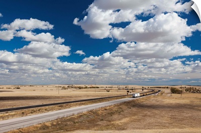 South Dakota, Cactus Flat, elevated view of Interstate highway I-90