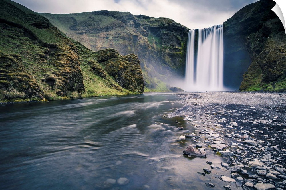 Southern Iceland. Skogafoss waterfall.