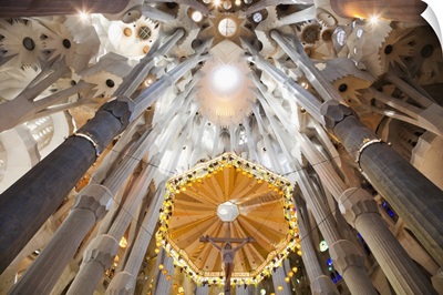 Spain, Barcelona, Sagrada Familia, Interior
