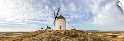 Spain, Castile La Mancha, Consuegra. Famous windmills