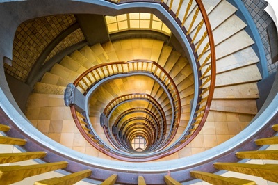 Spiral Staircase Inside Ballinhaus, Kontorhausviertel, Hamburg, Germany