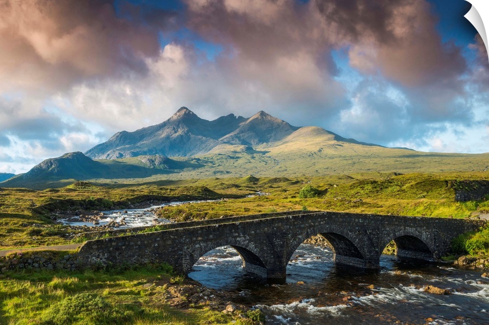Stone Bridge And The Cuillins, Sligachan, Isle Of Skye, Scotland