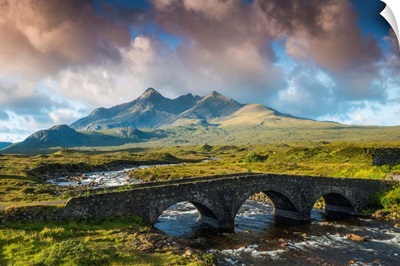 Stone Bridge And The Cuillins, Sligachan, Isle Of Skye, Scotland