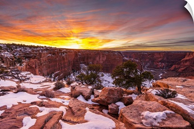 Sunset At Canyon De Chelly National Monument, Chinle, Arizona, USA
