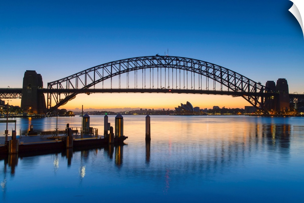 Sydney Harbour Bridge At Dawn, Sydney, New South Wales, Australia