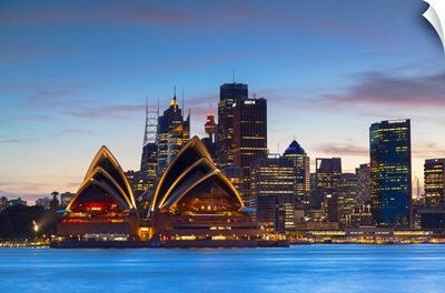 Sydney Opera House And Skyline At Sunset, Sydney, New South Wales, Australia