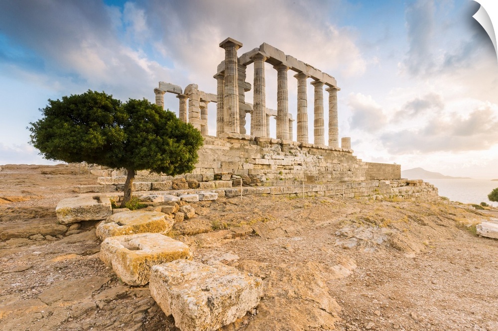 Temple of Poseidon, Cape Sounion, Attica region, Greece (MR).