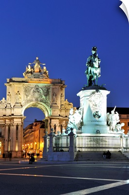 Terreiro do Paco at twilight, One of the centers of the historic city, Lisbon, Portugal