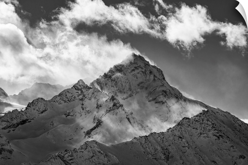 The Grivola Peak during a windy day from the Couis peak, near Pila locality (Gressan municipality, Aosta province, Aosta V...