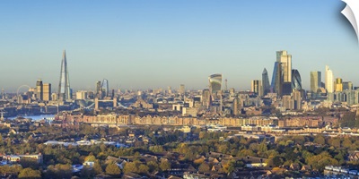 The Shard & City Of London Skyline From Canary Wharf, London, England