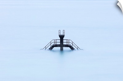 The Swimming Pool Ladder At High Tide On Bon Secours Beach, St. Malo, Brittany, France