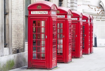 The Traditional British Red Telephone Boxes, Covent Garden, London, England