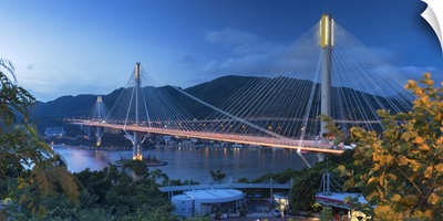 Ting Kau Bridge at dusk, Tsing Yi, Hong Kong, China
