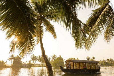 Traditional house boat, Kerala backwaters, Kerala, India