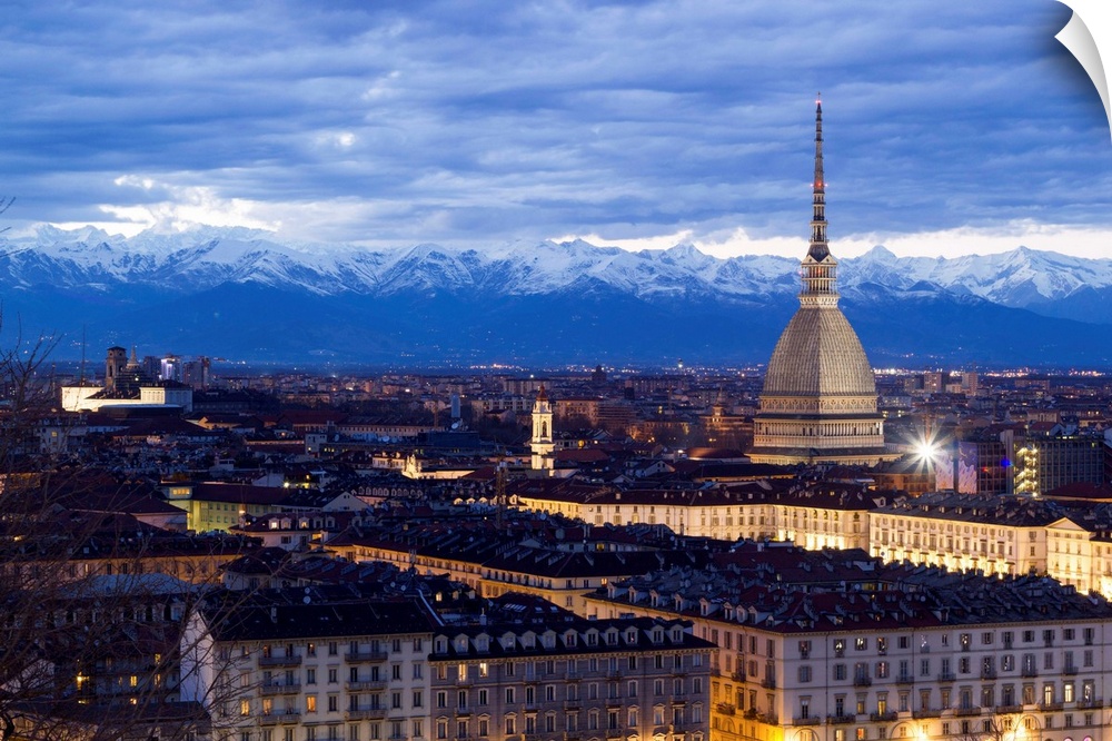 Turin, Piemonte, Italy. cityscape from Monte dei Cappuccini.