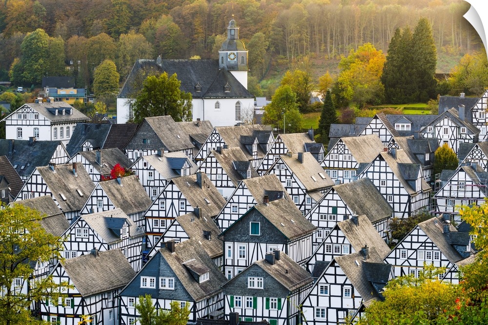 Freudenberg, Siegen-Wittgenstein, North Rhine-Westphalia, Germany. Typical timber-framed houses in the historical 'Alter F...
