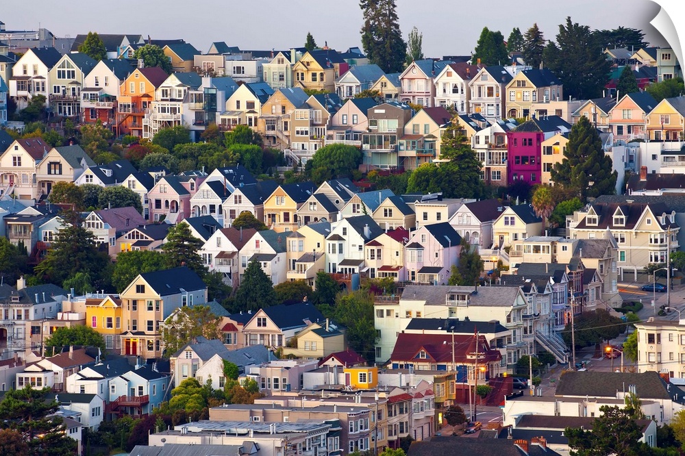 Typical Victorian Houses in San Francisco, California, USA