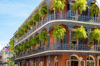 United States, Louisiana, New Orleans, French Quarter Balconies On Royal Street