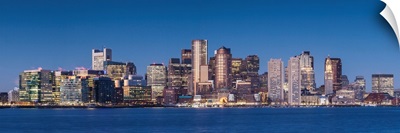 USA, New England, Massachusetts, Boston, City Skyline From Boston Harbor