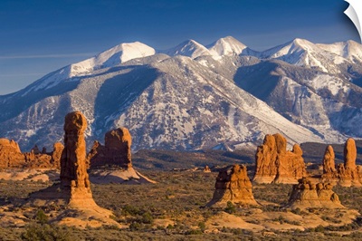 Utah, La Sal Mountains from Arches National Park
