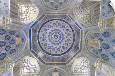 Uzbekistan, Samarkand, Bibi-Khanym Mosque, Ceiling Interior
