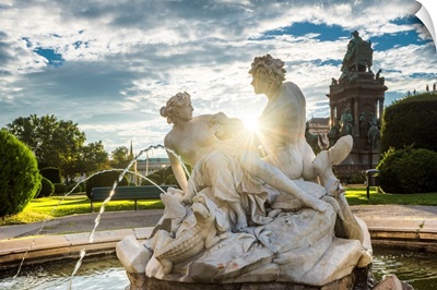 Vienna, Austria, Europe. Tritons And Naiads Fountain On The Maria Theresa Square