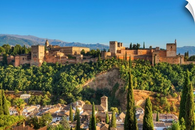 View At The Alhambra From Albaicin, , Granada, Andalusia, Spain