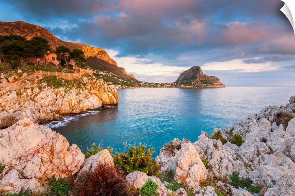 View Of Cape Zafferano At Sunrise-Europe, Sicily Region, Italy, Palermo District, Sant'Elia Municipality, Cape Zafferano