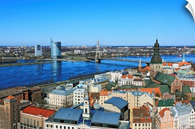 View of city from St. Peter's Church, Riga, Latvia