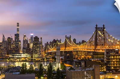 View Of Midtown Manhattan In The Evening From Long Island City, New York City